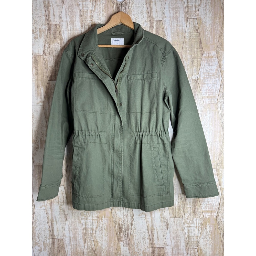 Old Navy Womens Arugula Green Field Jacket Medium Tall Utility Coat‎
